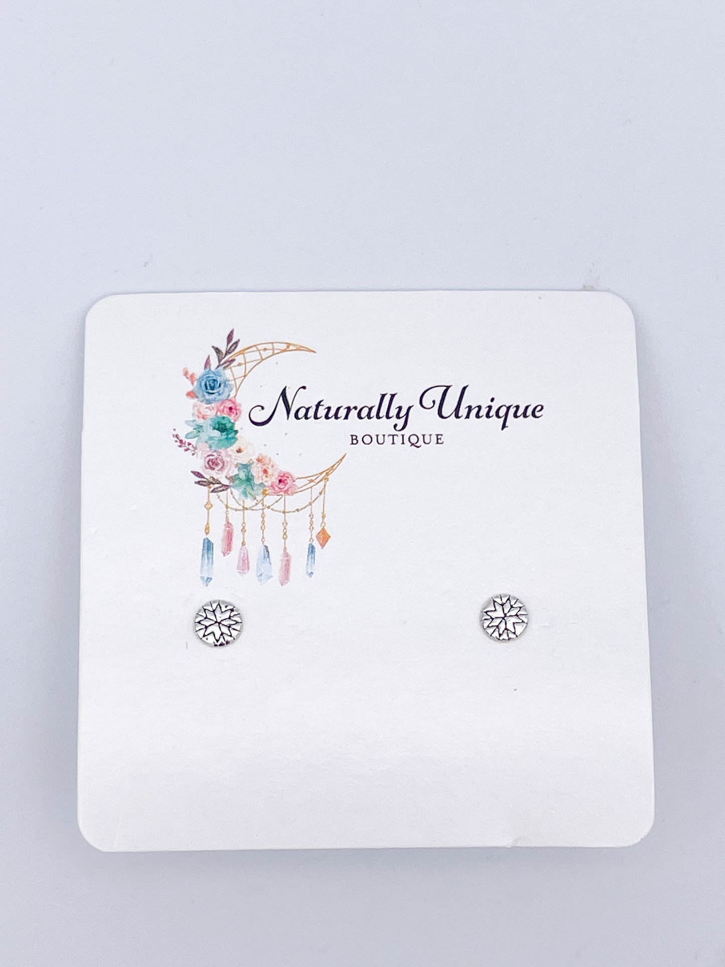 Dainty Boho Star Dot Studs - Solid Sterling Silver