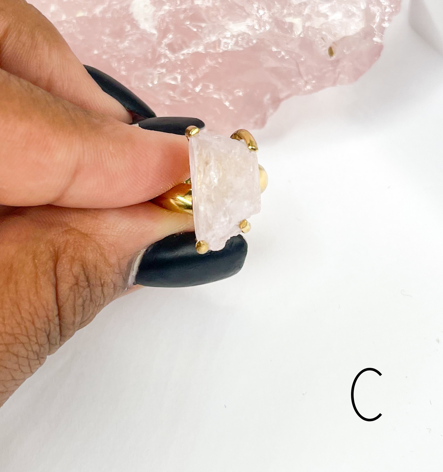 Raw Kunzite Prong Ring - Alchemia