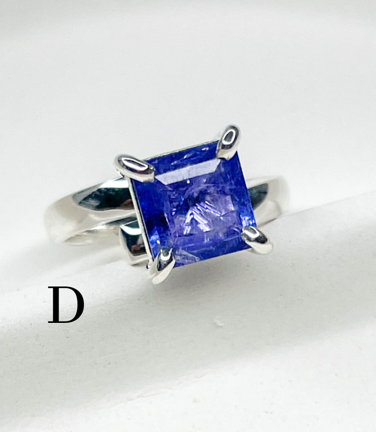 Load image into Gallery viewer, Certified Natural Tanzanite Prong Ring-Solid Sterling Silver
