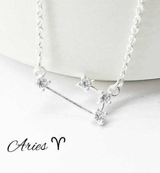 Aries Zodiac Necklace - Silver