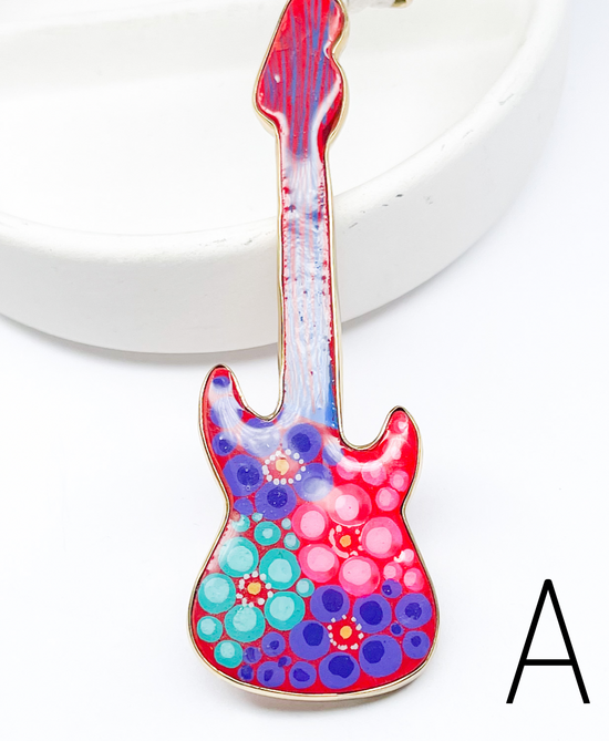 Hand Painted Guitar Pendant - Alchemia