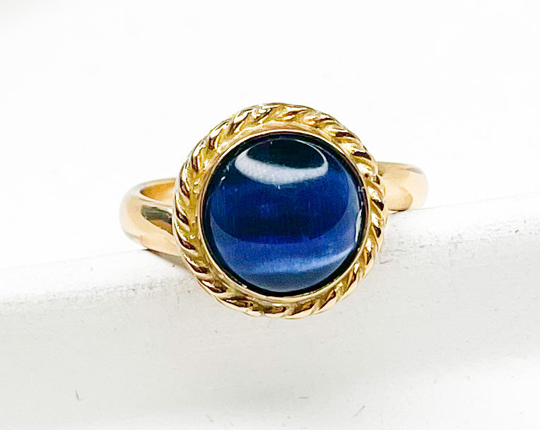 Fiber Optic Dainty With Rope Detail Adjustable Ring-Alchemia