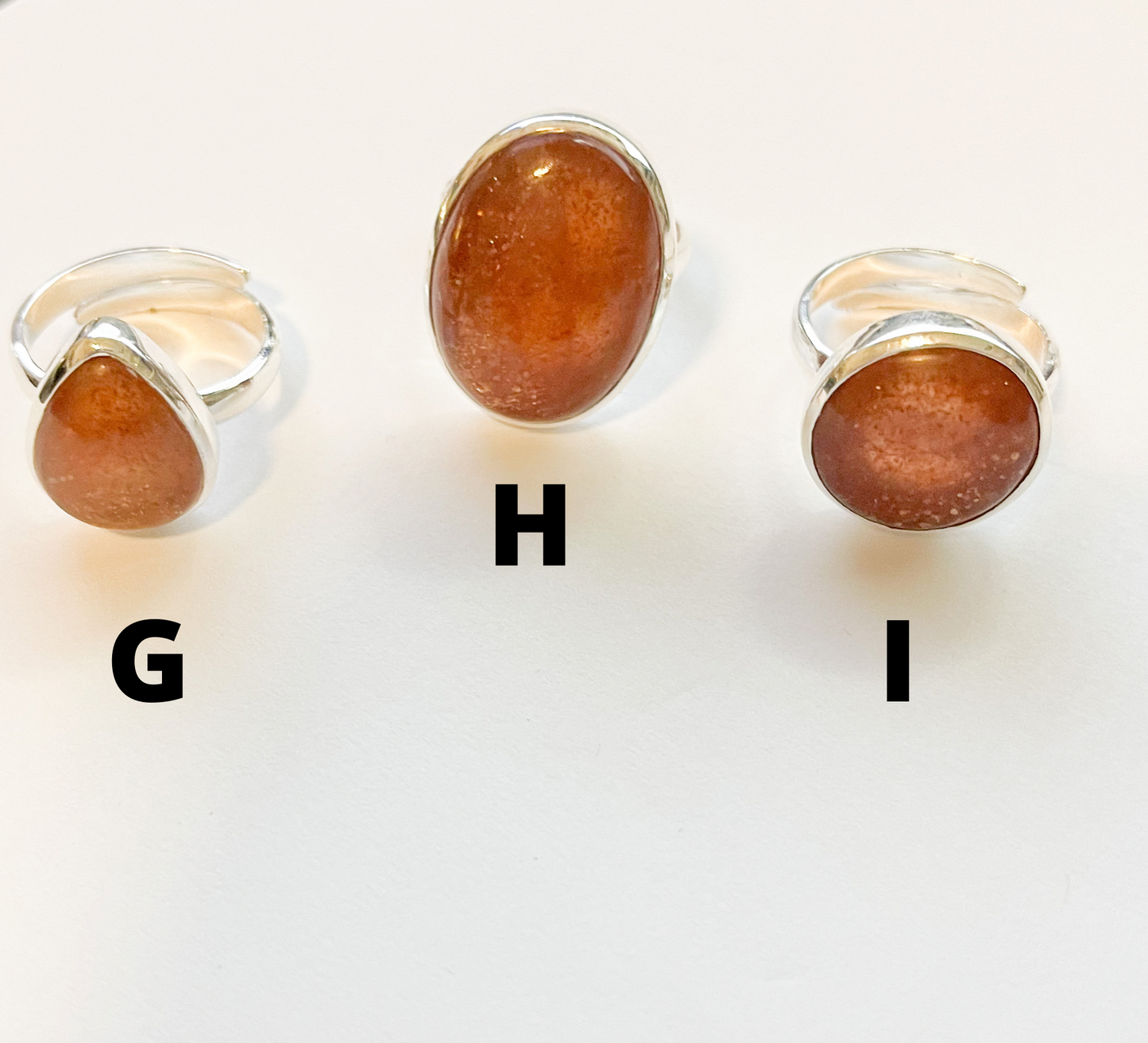 Sunstone Adj Ring - Solid Sterling Silver