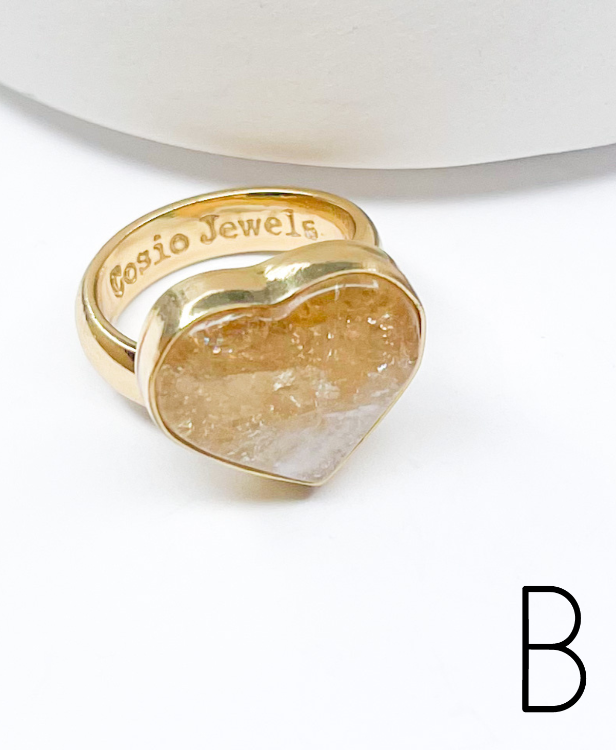 Citrine Heart Adjustable Ring - Alchemia Gold