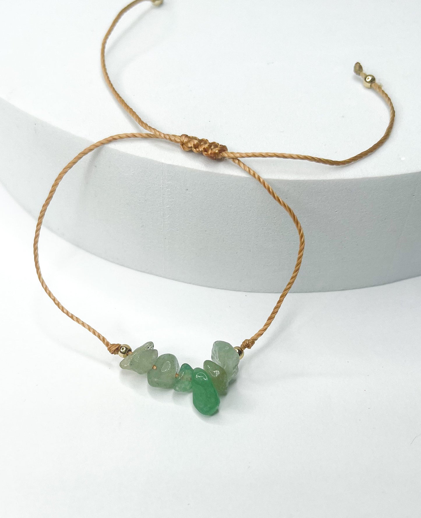 Green quartz Bolo Bracelet-Natural Bolo