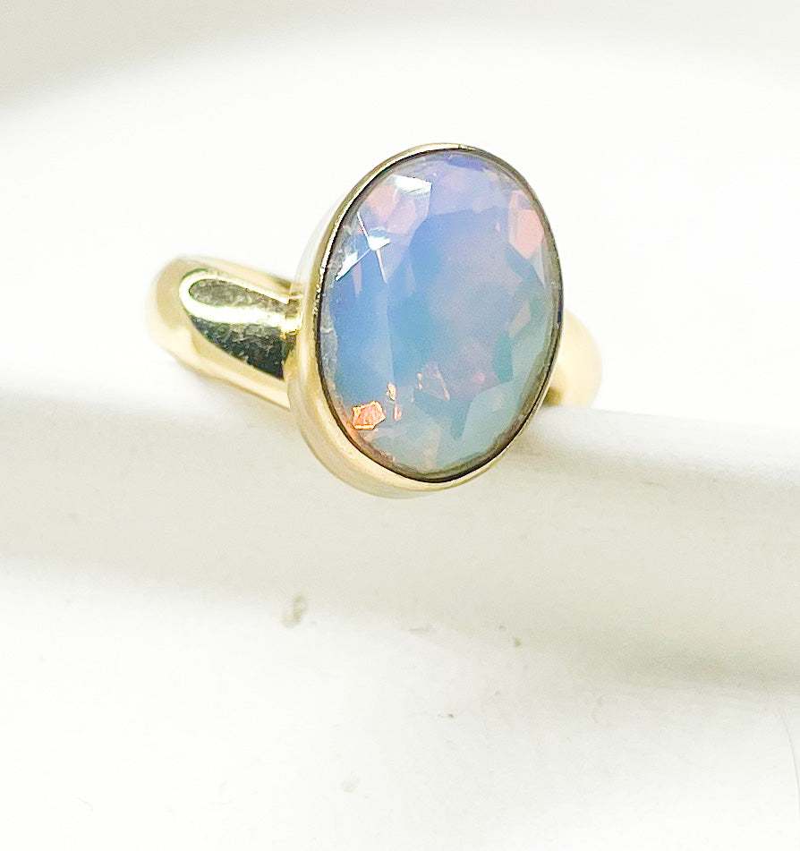 Oval Opalite Bezel Ring - Alchemia