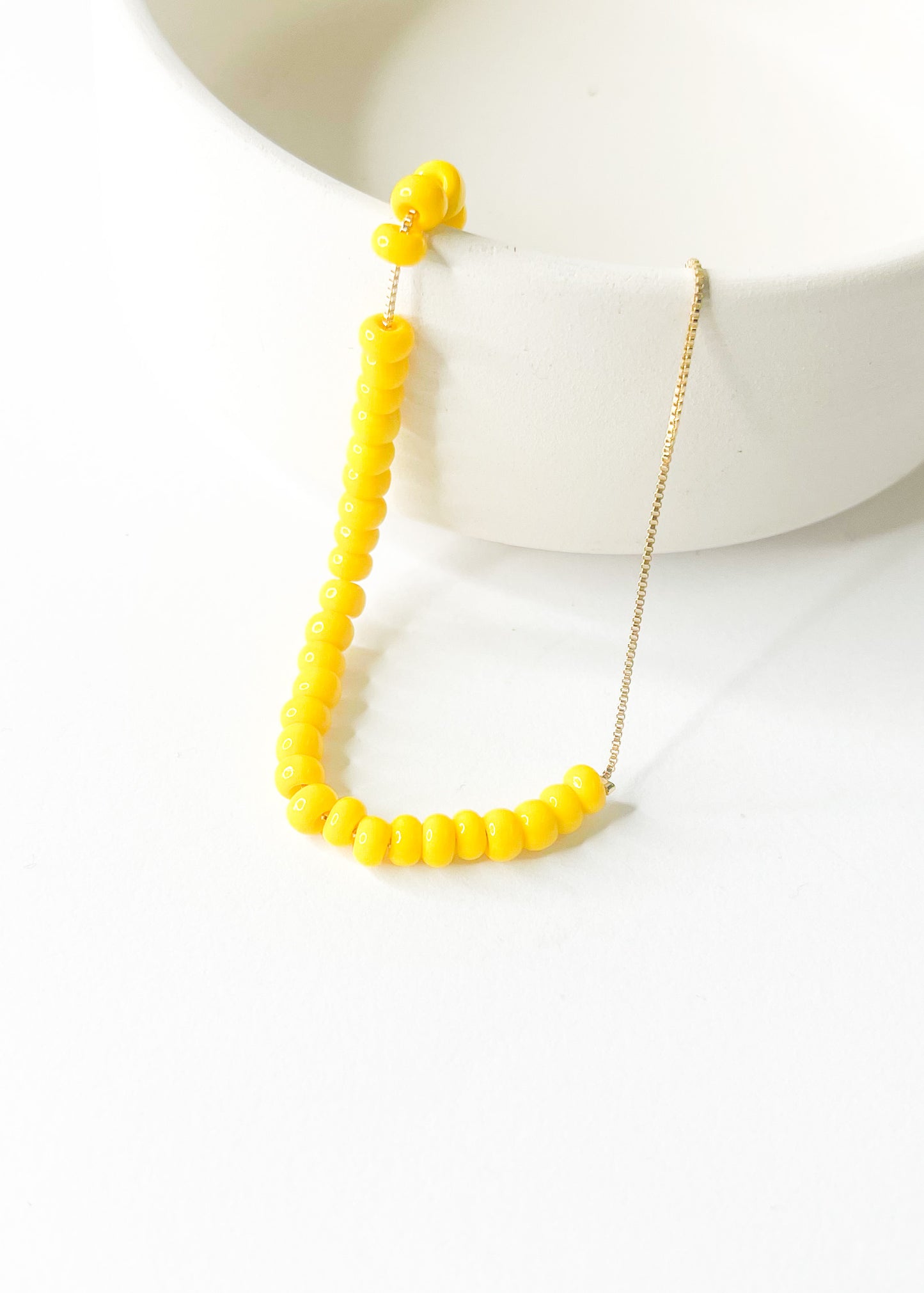 Yellow Beaded Bolo Bracelet-18k Gold filles